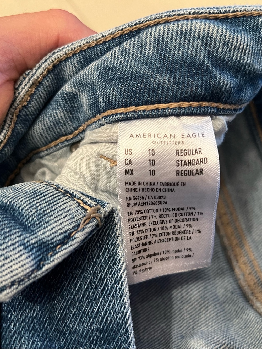 American Eagle Ankle Light Blue Stretch Denim Jeans - Picture 4 of 7